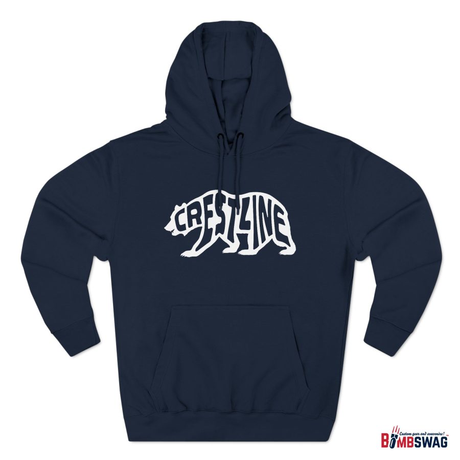 crestline california bear word wrap premium hoodie