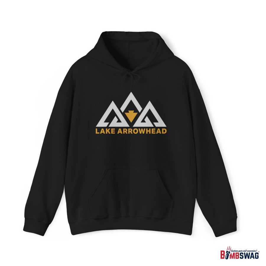 lake arrowhead unisex hoodie with our signature three peak arrowhead design