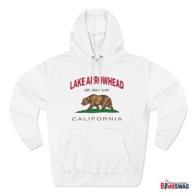 lake arrowhead premium california bear hoodie with est. date and elevation