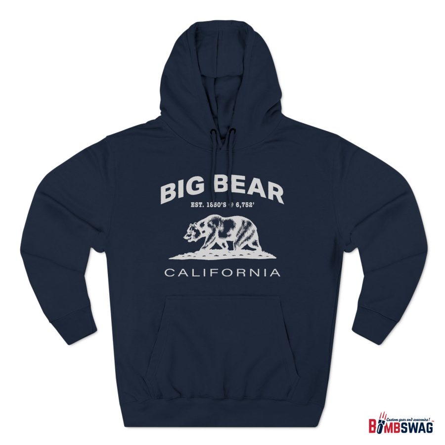 big bear premium california bear hoodie with est. date and elevation