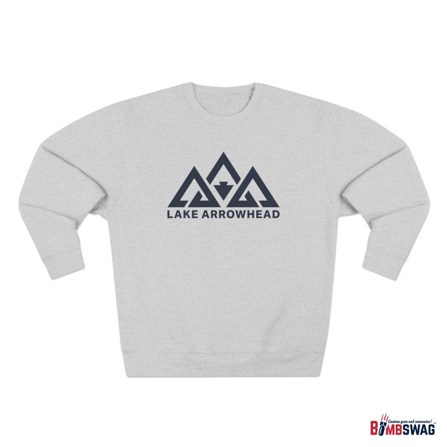 lake arrowhead modern three peaks + arrowhead premium crewneck sweatshirt