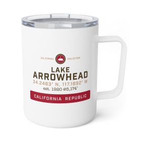 lake arrowhead 10oz insulated travel mug from our signature california collection