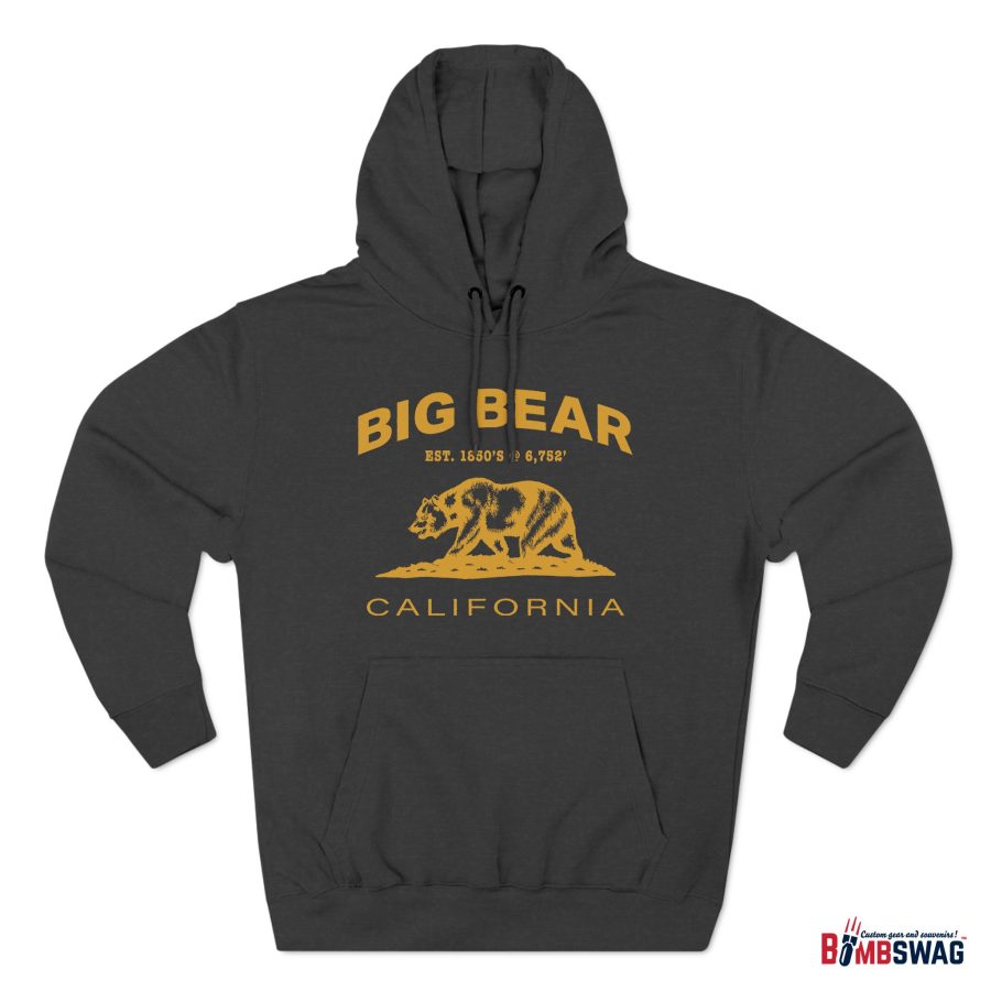 big bear premium california bear hoodie with est. date and elevation