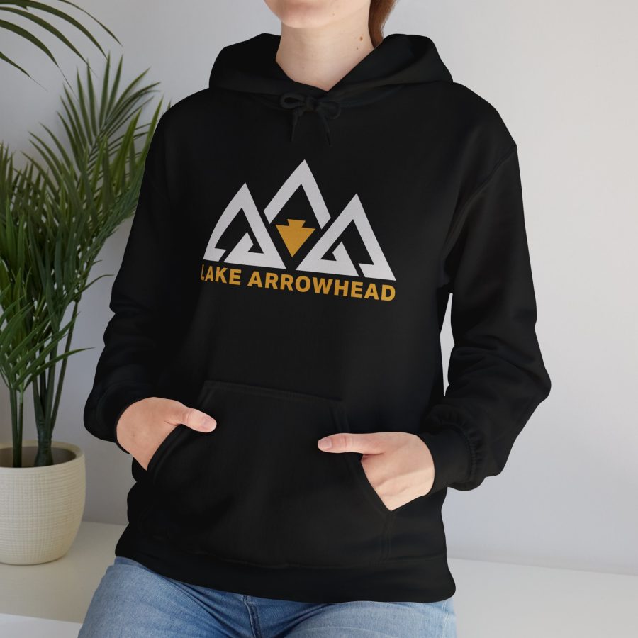 lake arrowhead unisex hoodie with our signature three peak arrowhead design