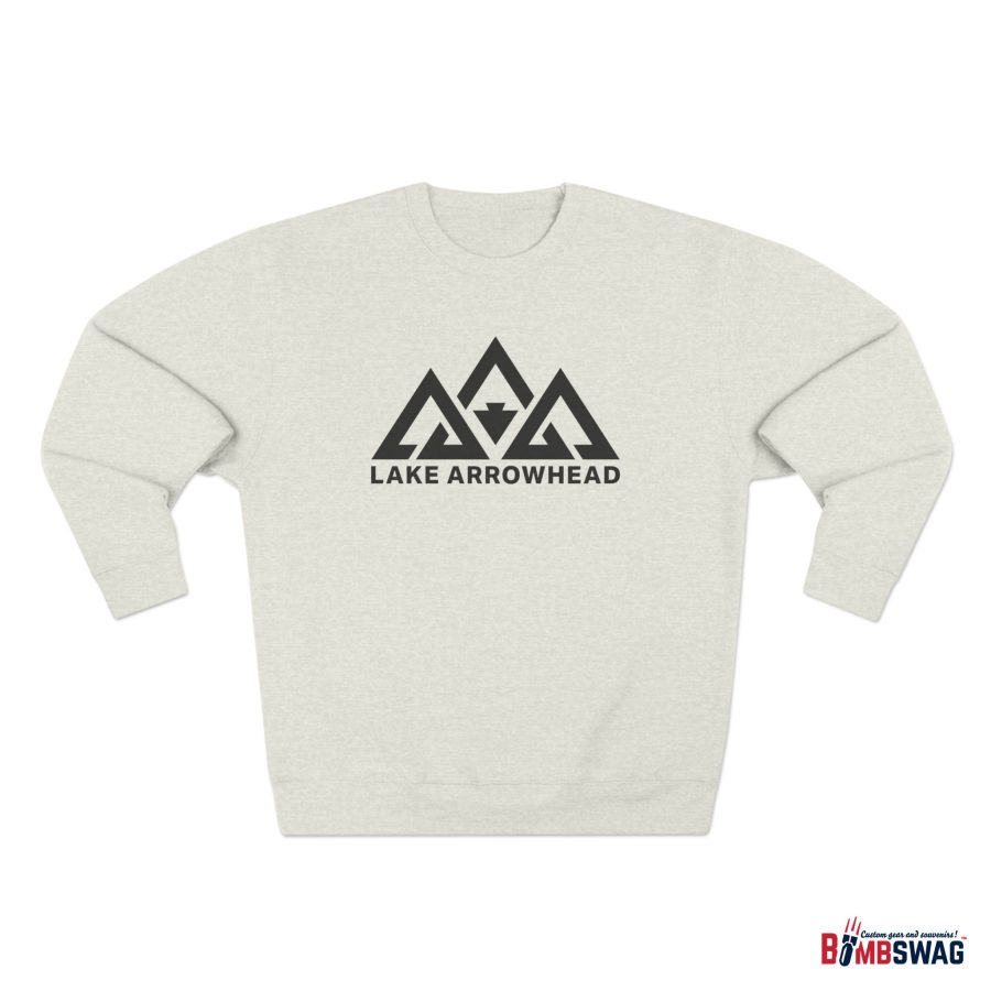 lake arrowhead modern three peaks + arrowhead premium crewneck sweatshirt