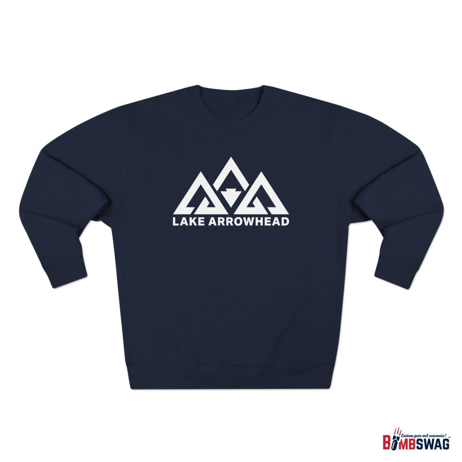 lake arrowhead modern three peaks + arrowhead premium crewneck sweatshirt