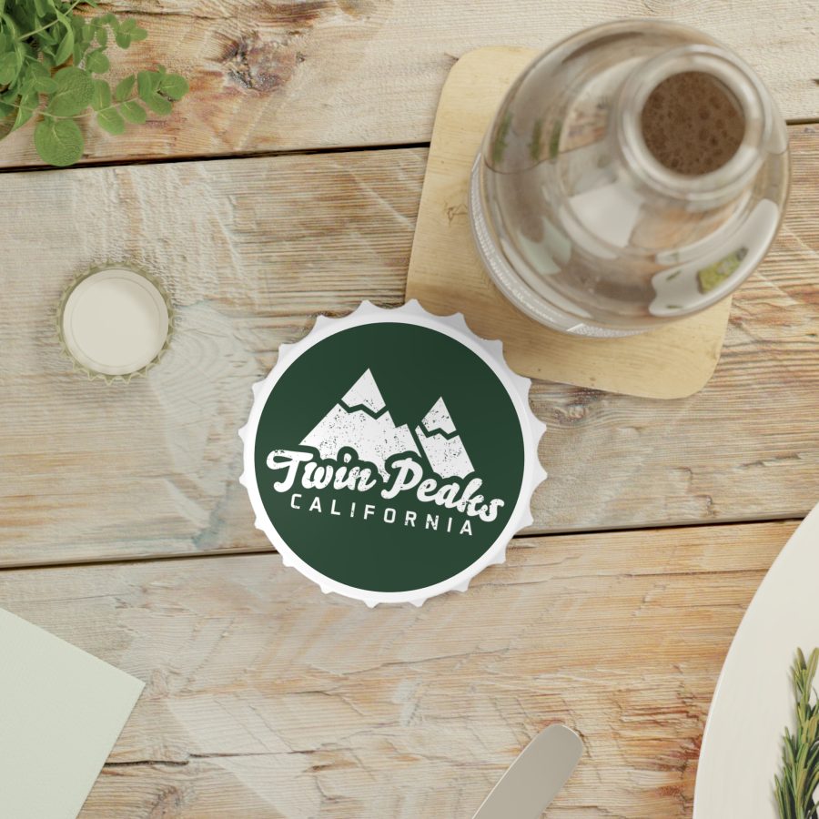 twin peaks bottle opener refrigerator magnet with our snow capped mountain peaks design