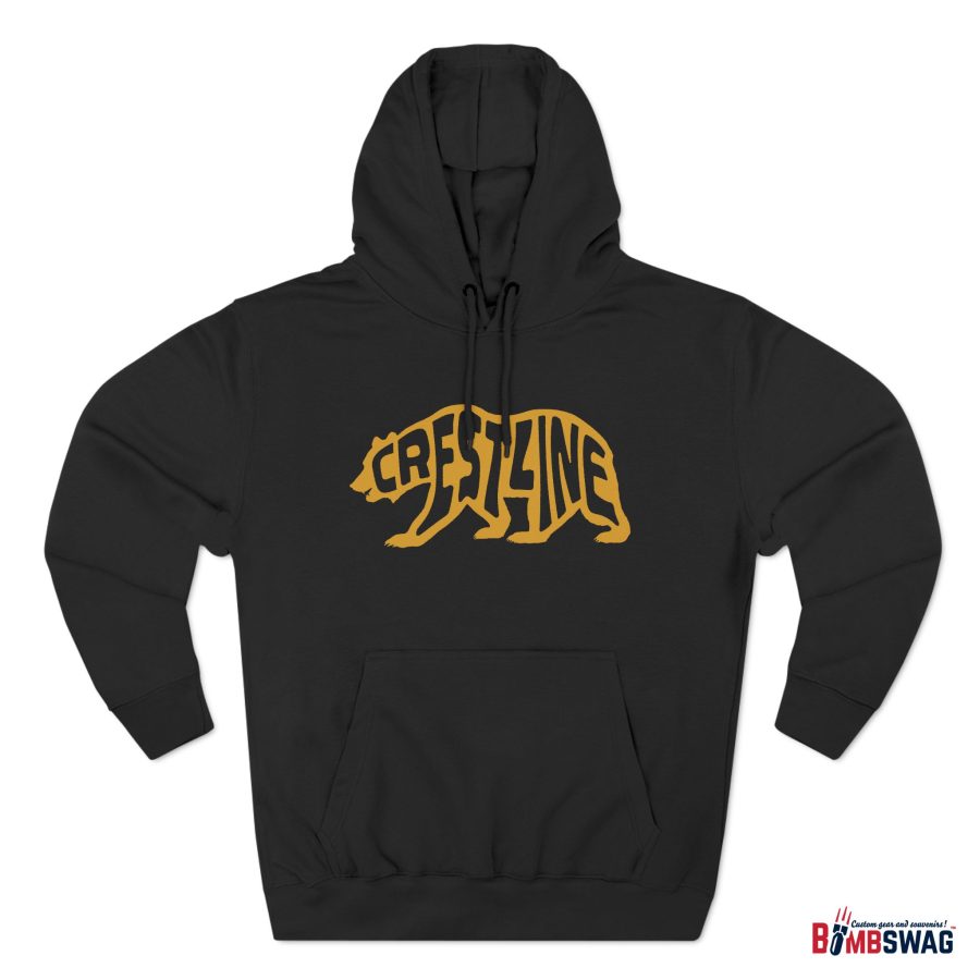 crestline california bear word wrap premium hoodie