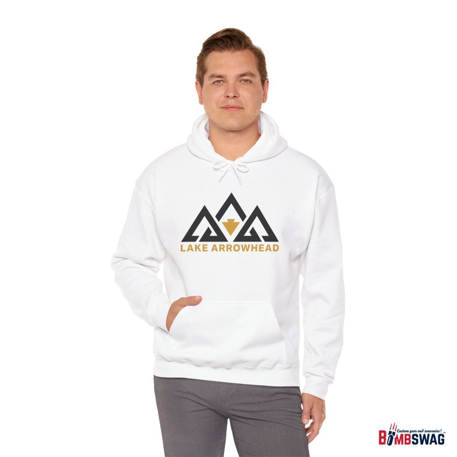 lake arrowhead unisex hoodie with our signature three peak arrowhead design