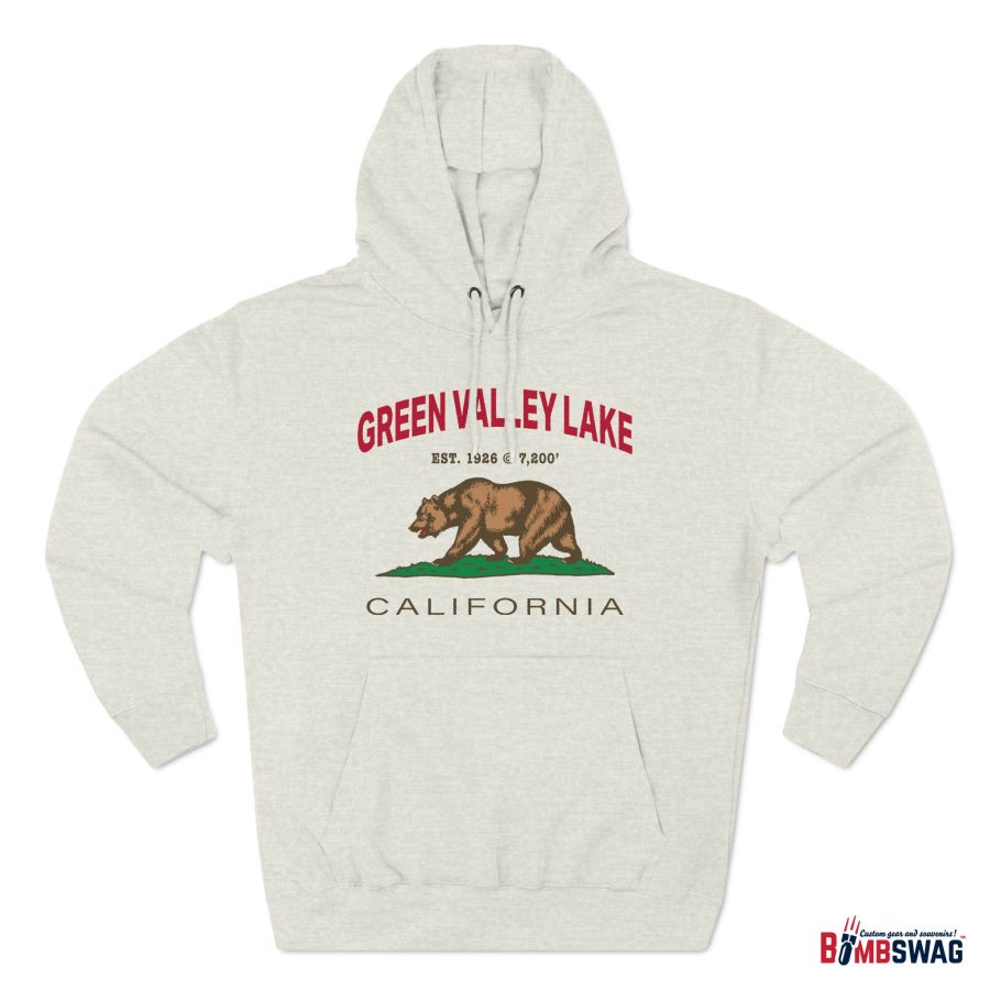 green valley lake premium california bear hoodie with est. date and elevation