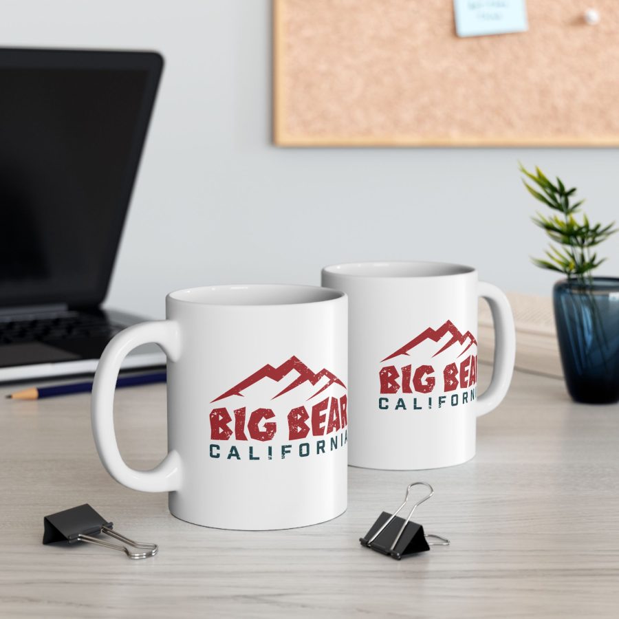 big bear coffee mug with our three peak mountain design