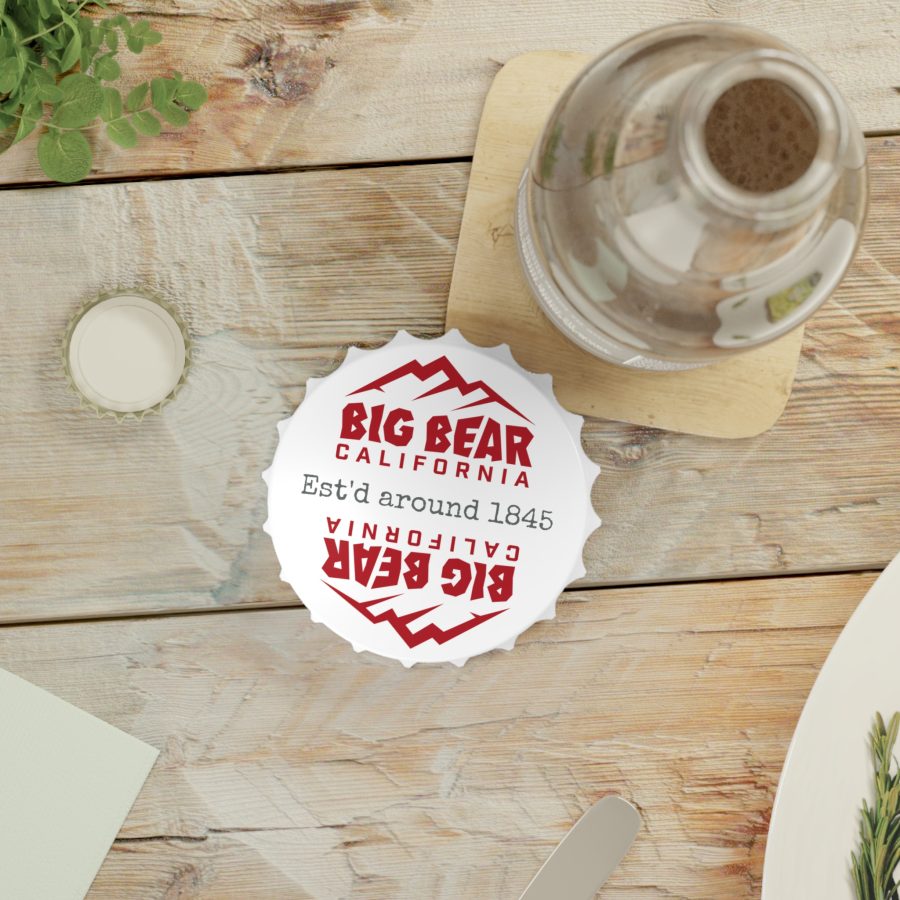 big bear bottle opener refrigerator magnet with our "est'd around 1845" design