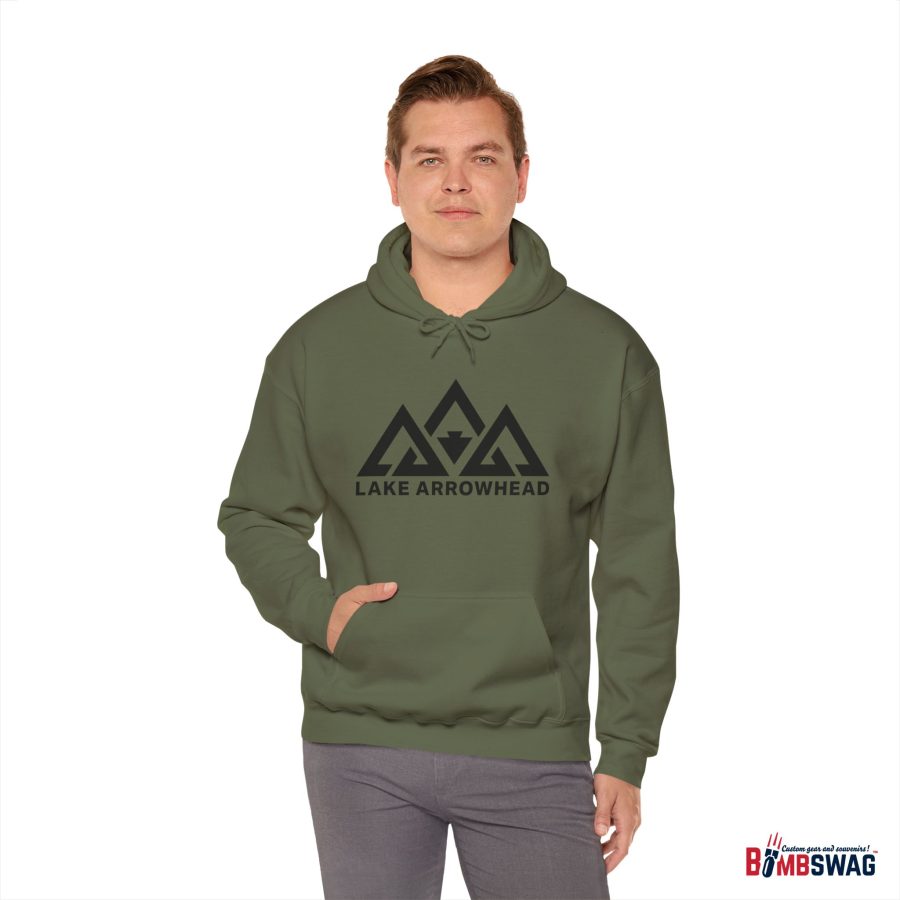 lake arrowhead unisex hoodie with our signature three peak arrowhead design