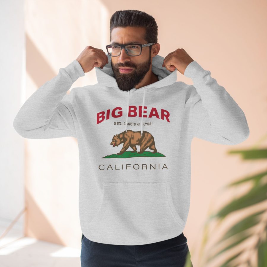 big bear premium california bear hoodie with est. date and elevation