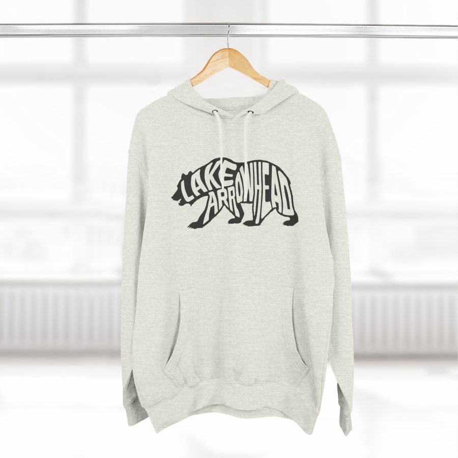 lake arrowhead california bear word wrap premium hoodie