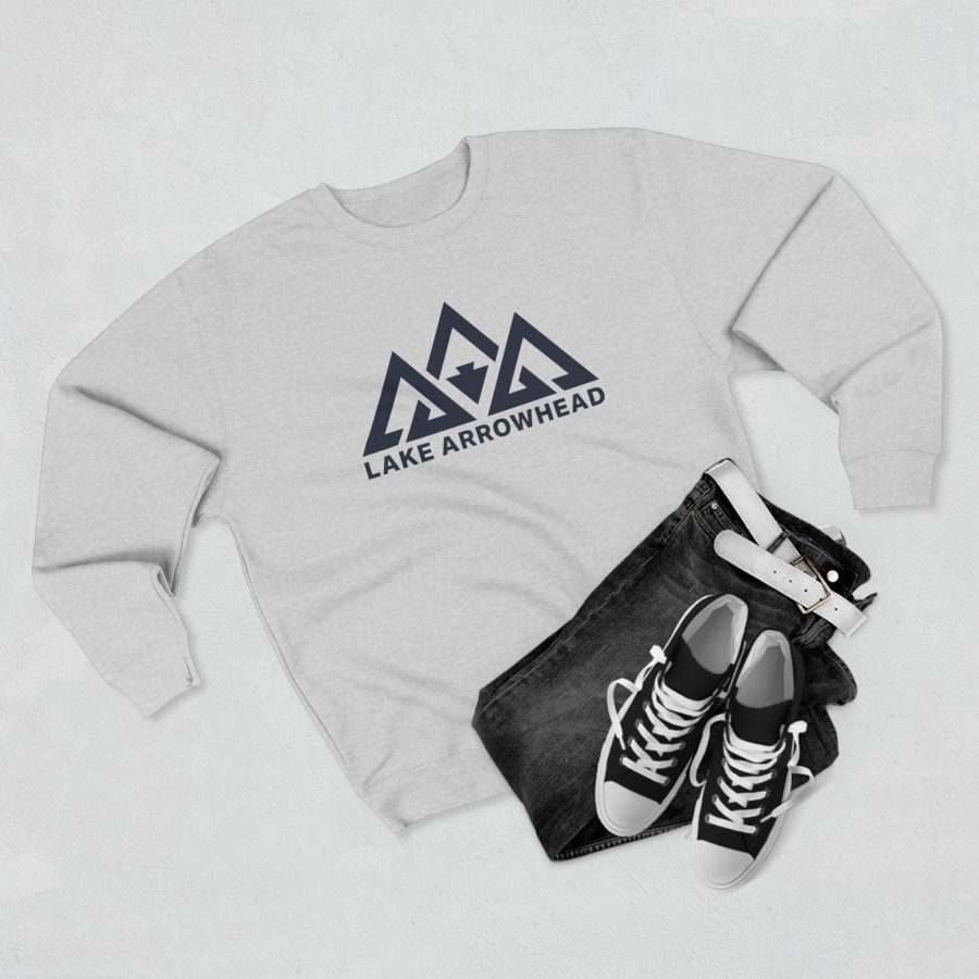 lake arrowhead modern three peaks + arrowhead premium crewneck sweatshirt