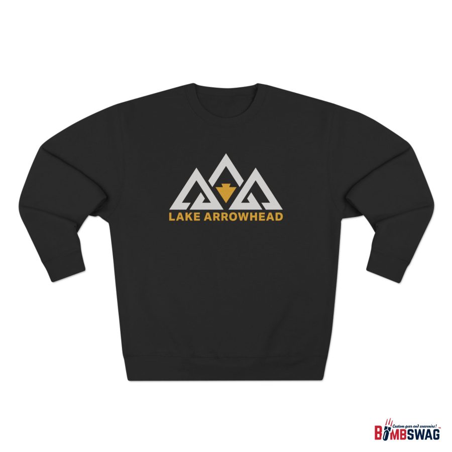 lake arrowhead modern three peaks + arrowhead premium crewneck sweatshirt