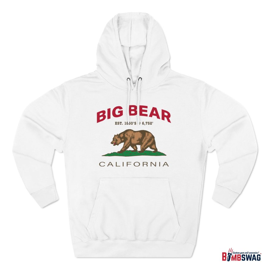 big bear premium california bear hoodie with est. date and elevation