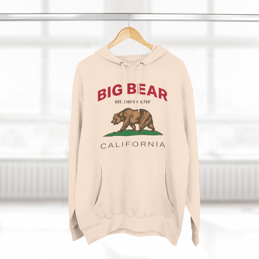 big bear premium california bear hoodie with est. date and elevation