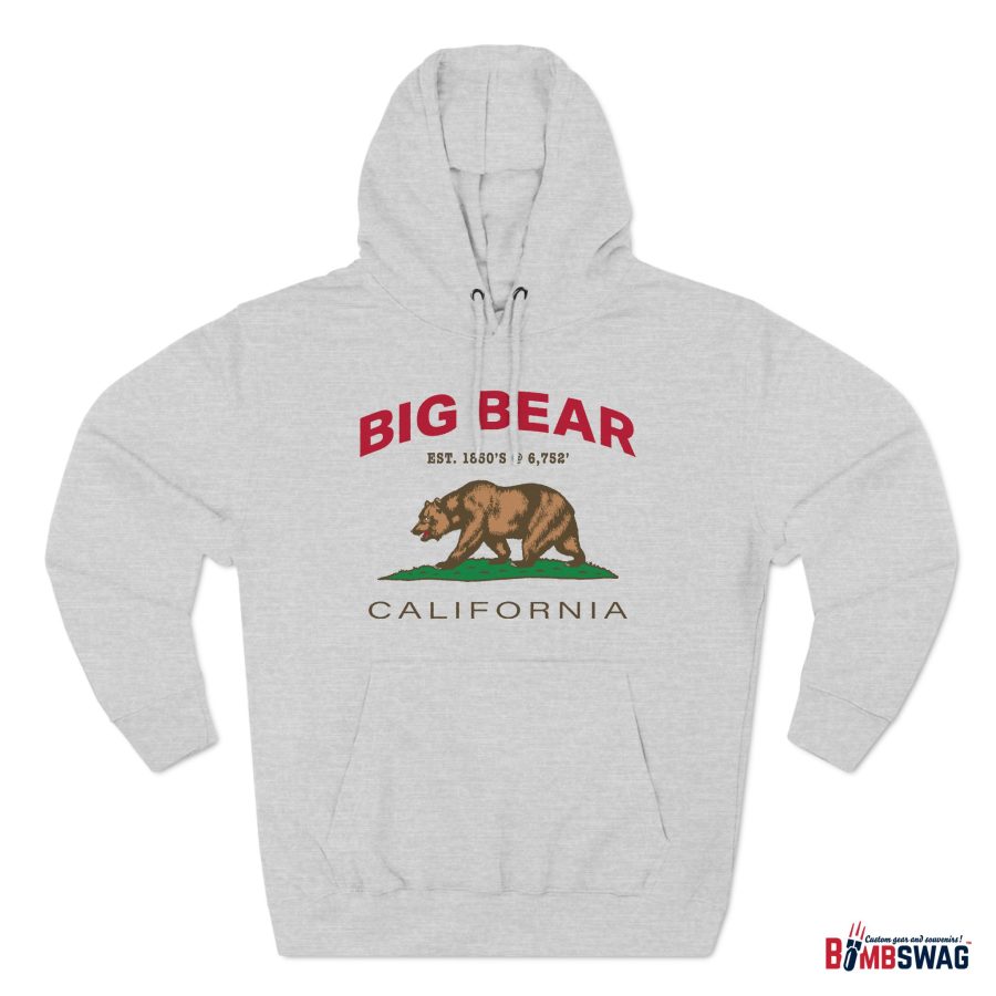 big bear premium california bear hoodie with est. date and elevation