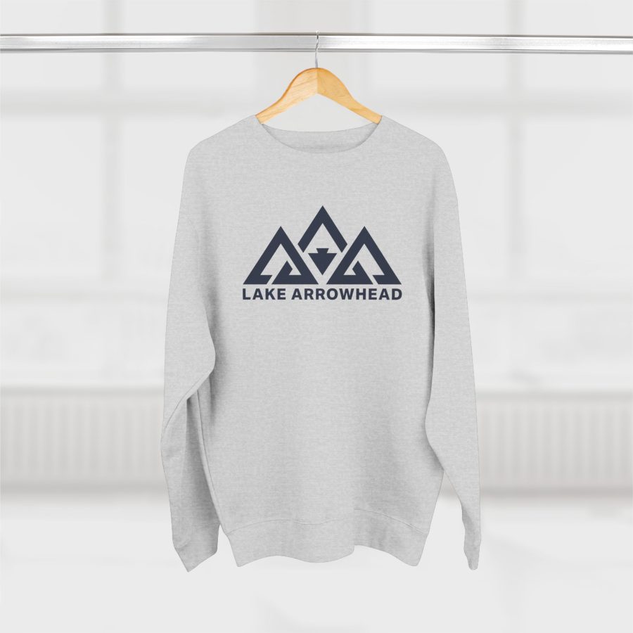 lake arrowhead modern three peaks + arrowhead premium crewneck sweatshirt