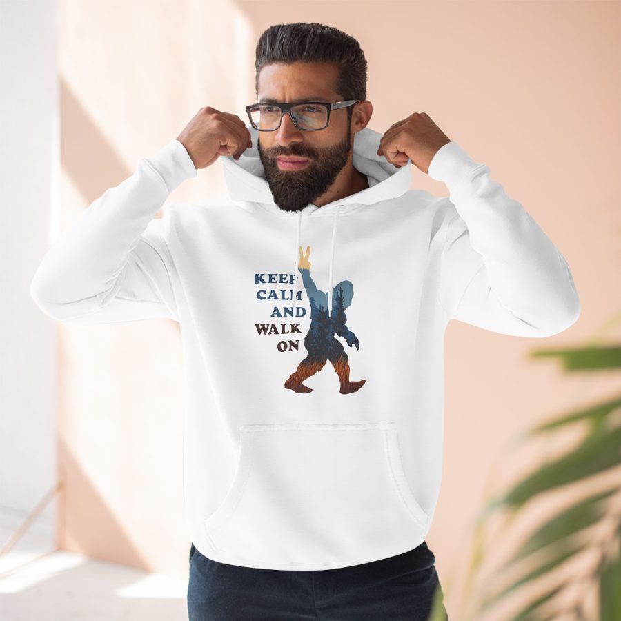 bigfoot keep calm and walk on premium hoodie