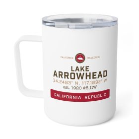 lake arrowhead 10oz insulated travel mug from our signature california collection