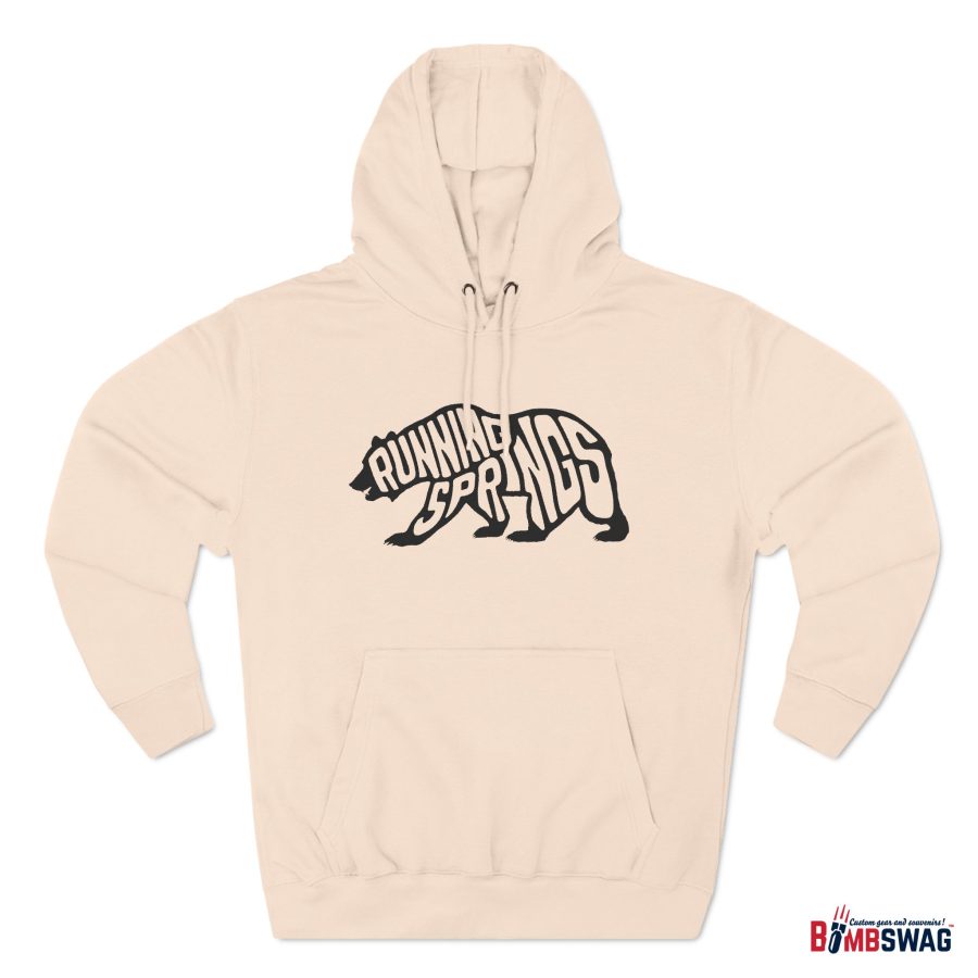 running springs california bear word wrap premium hoodie