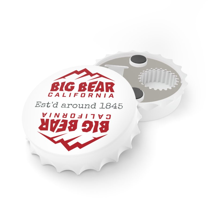 big bear bottle opener refrigerator magnet with our "est'd around 1845" design