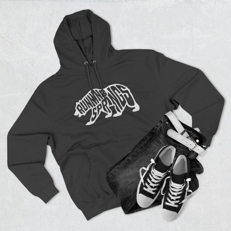 running springs california bear word wrap premium hoodie