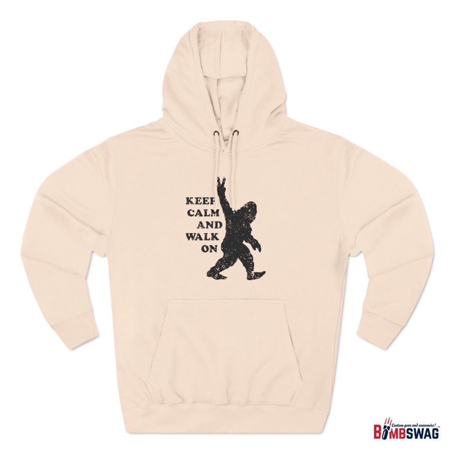 bigfoot keep calm and walk on premium hoodie