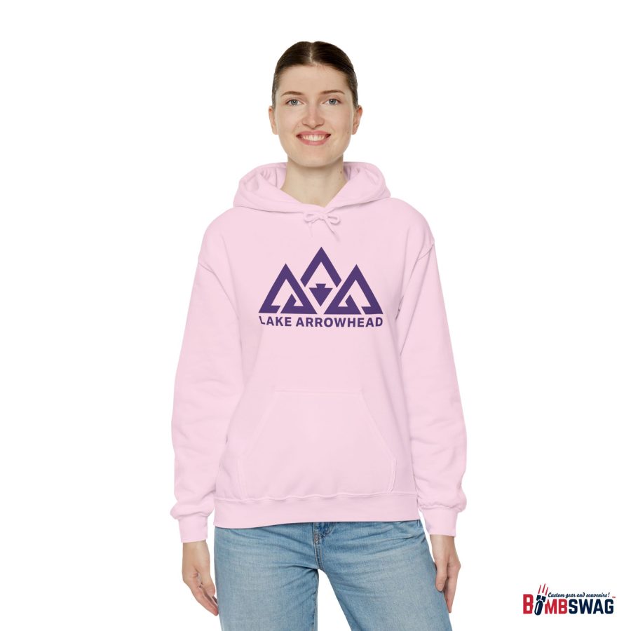 lake arrowhead unisex hoodie with our signature three peak arrowhead design