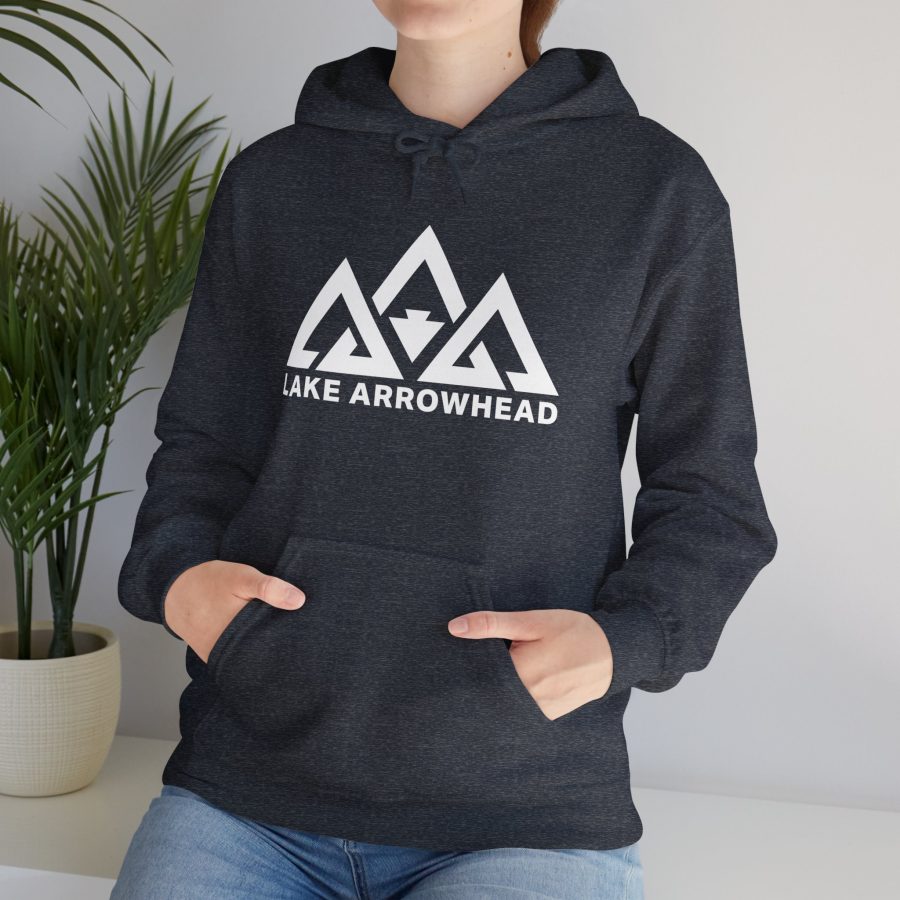 lake arrowhead unisex hoodie with our signature three peak arrowhead design