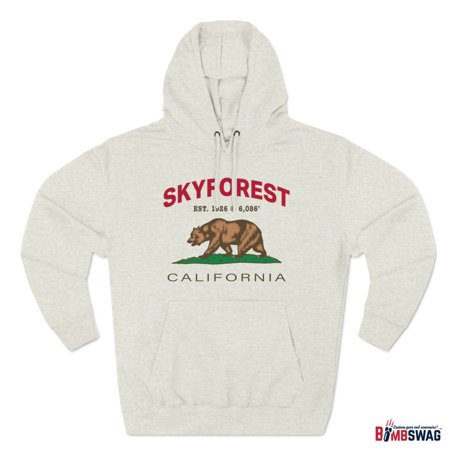 skyforest premium california bear hoodie with est. date and elevation