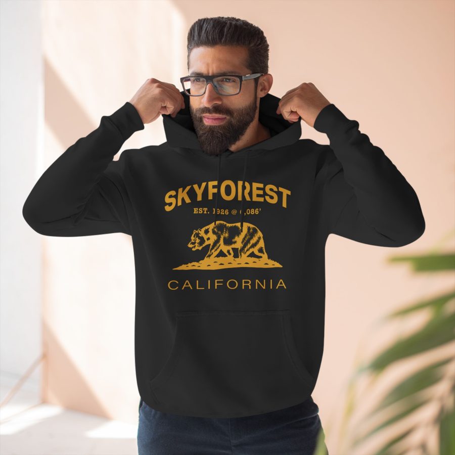 skyforest premium california bear hoodie with est. date and elevation