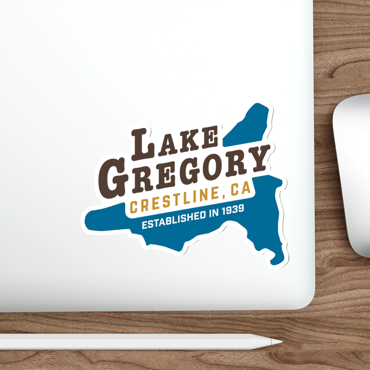 lake gregory crestline sticker — die cut map decal (established 1939) lake gregory crestline sticker — die cut map decal (established 1939)