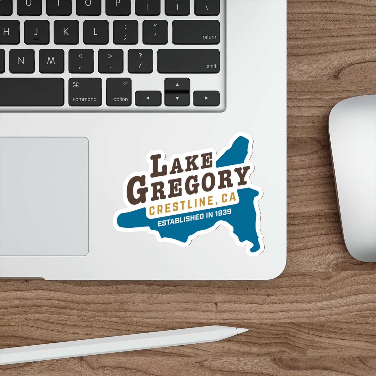 lake gregory crestline sticker — die cut map decal (established 1939) lake gregory crestline sticker — die cut map decal (established 1939)
